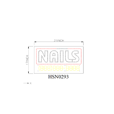 NAILS LARGE LED SIGN HSN0293
