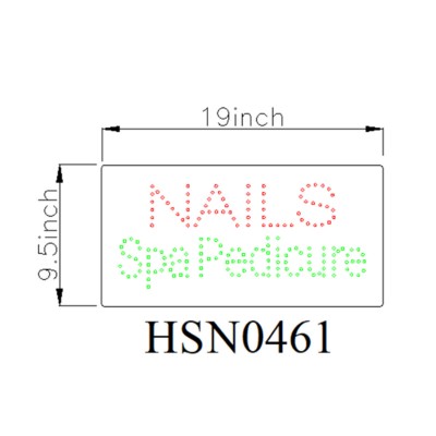 NAILS SPA PEDICURE LED SIGN HSN0461