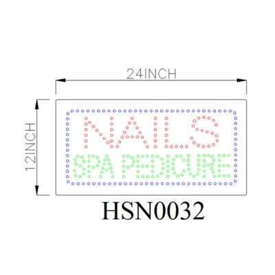 NAILS SPA PEDICURE SIGN HSN0032