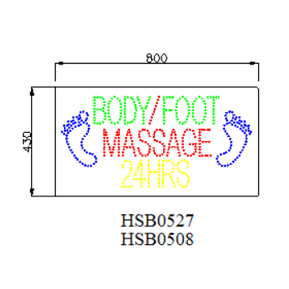 foot massage led sign