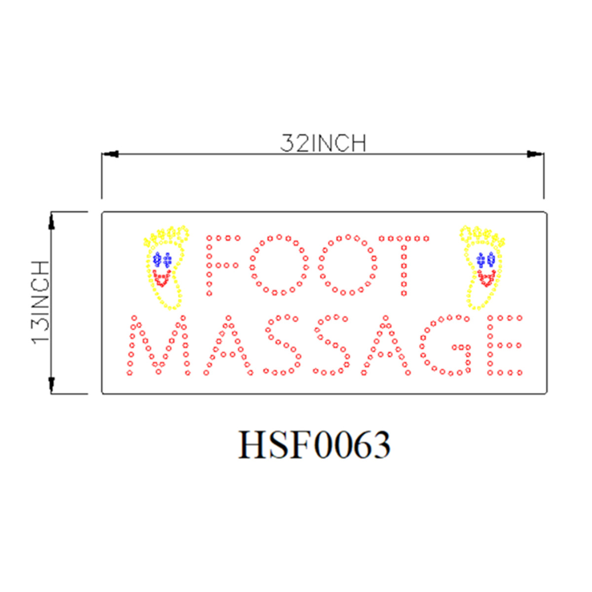 foot massage led sign