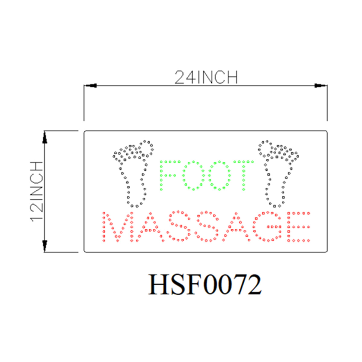 foot massage led sign