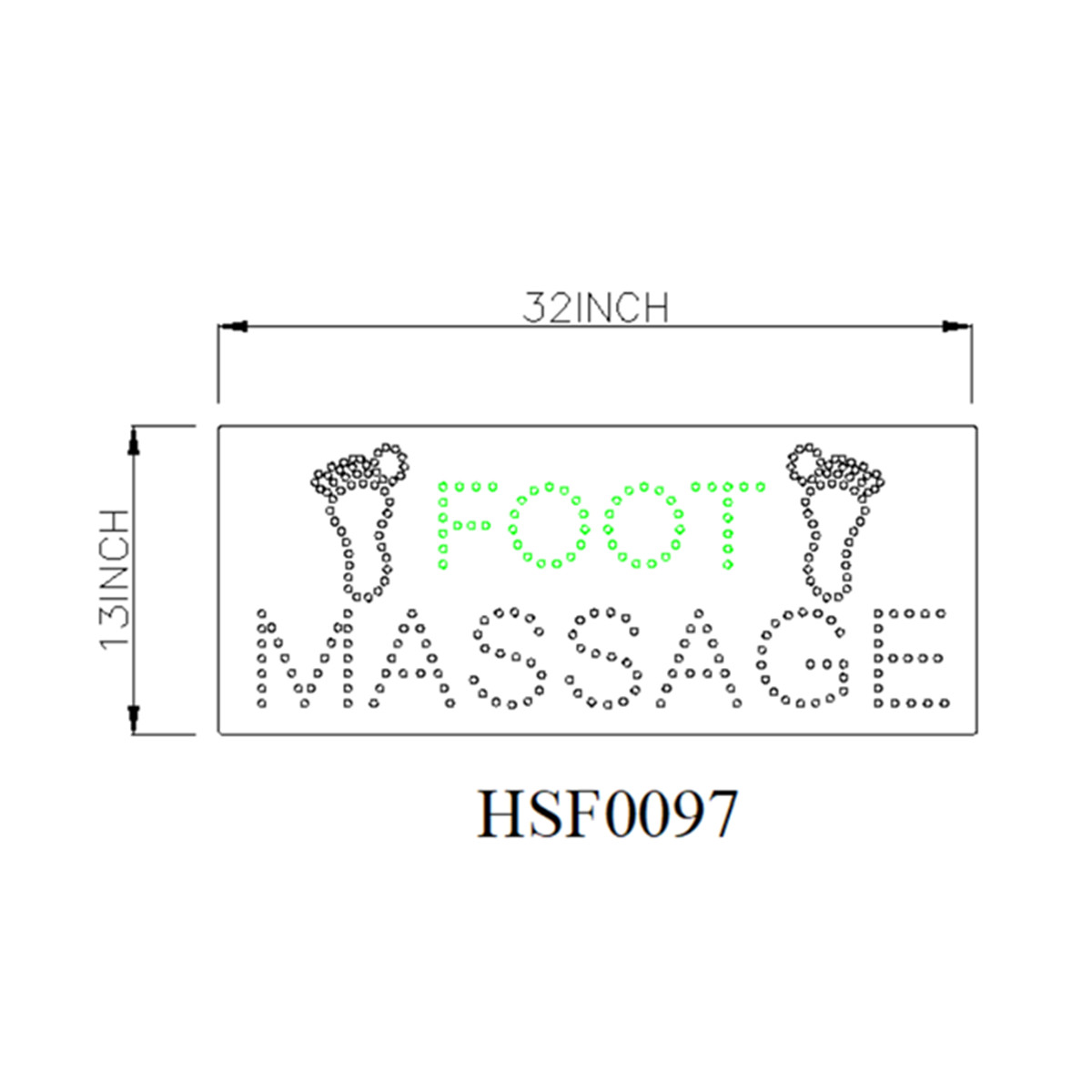 foot massage led sign