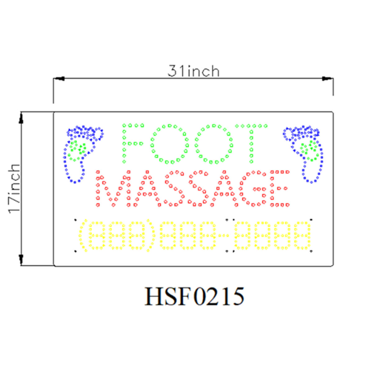 foot massage led sign