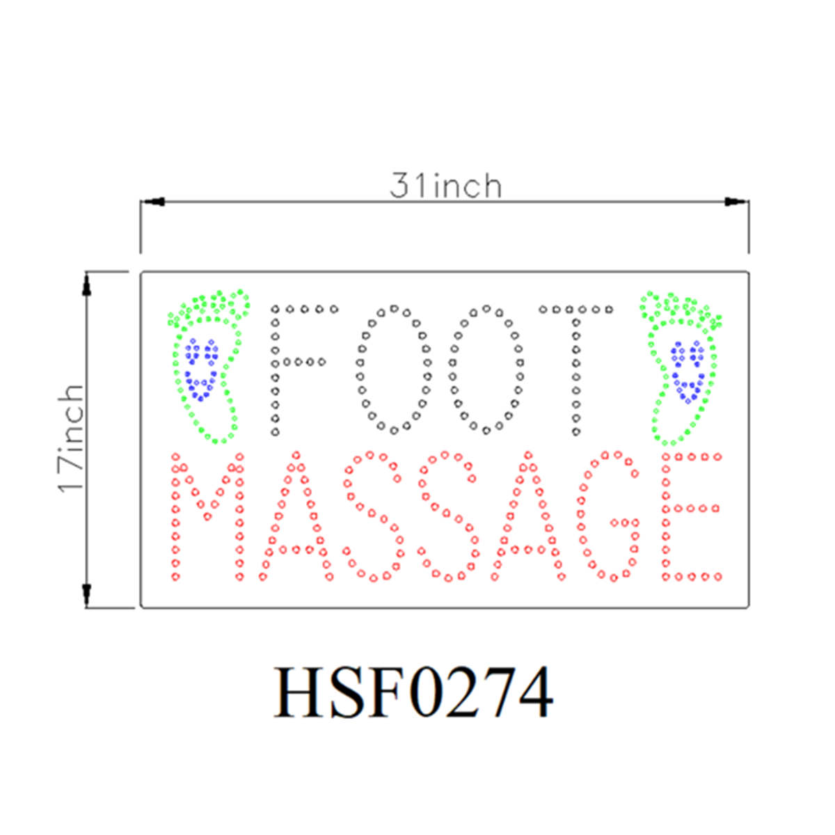 foot massage led sign