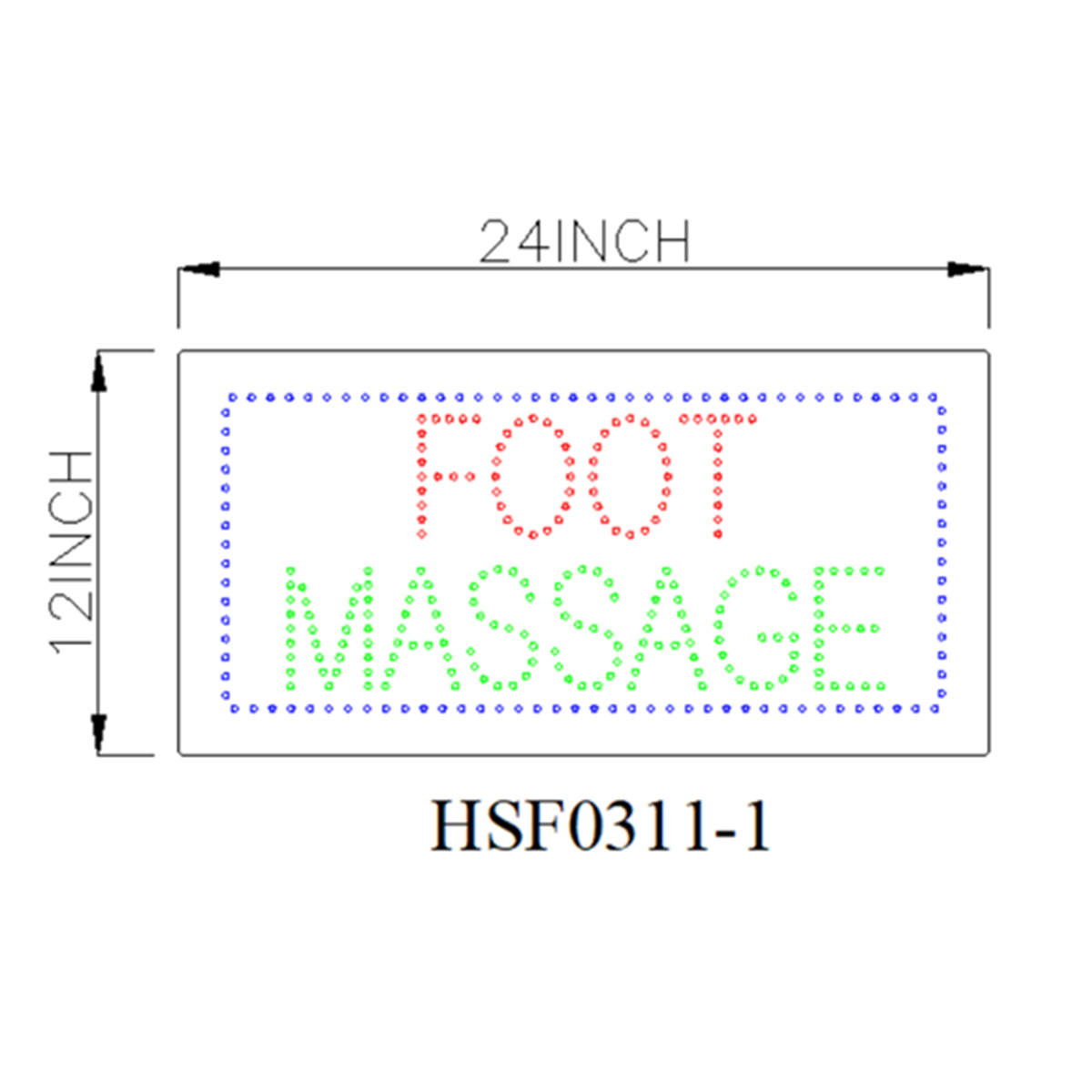 foot massage led sign