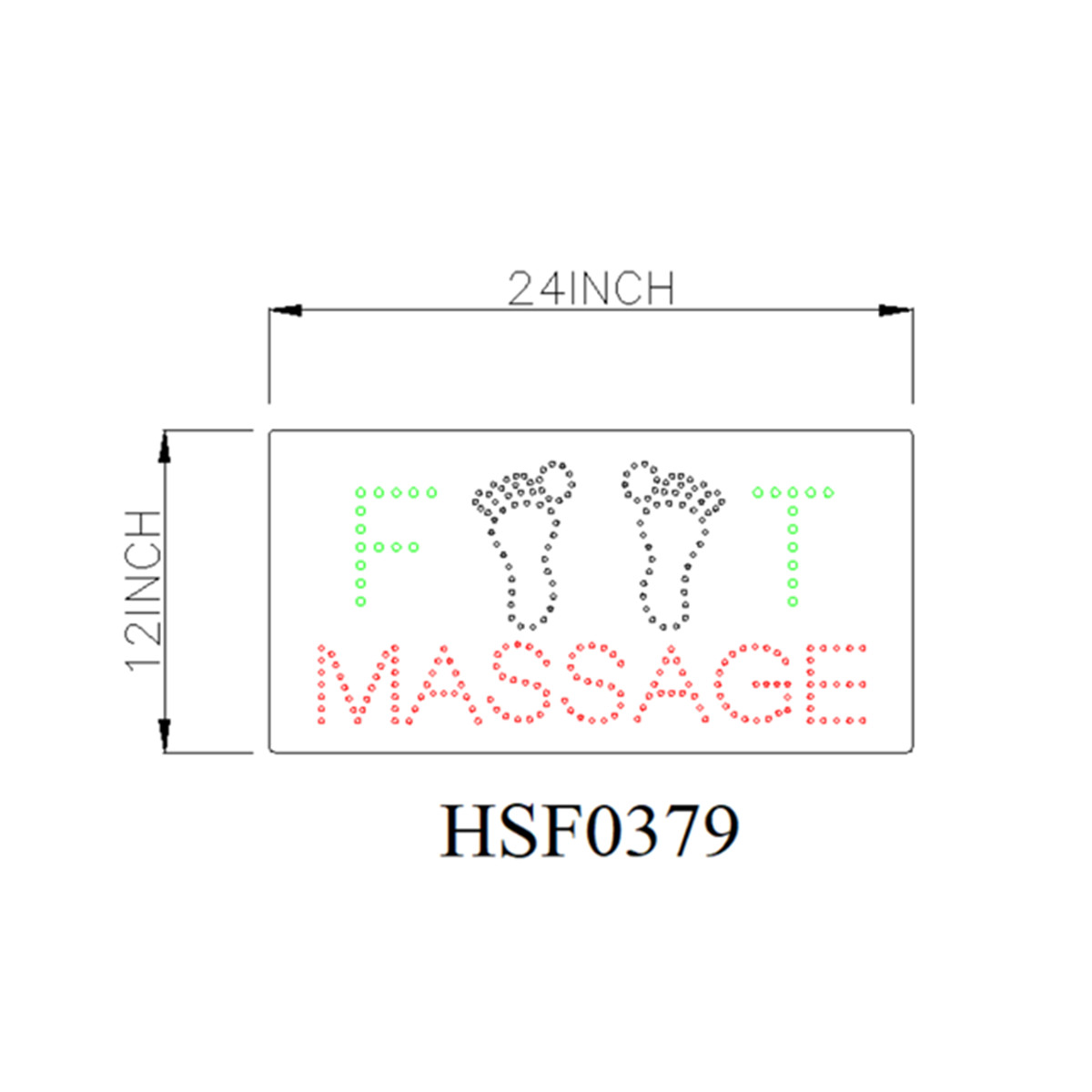 foot massage led sign