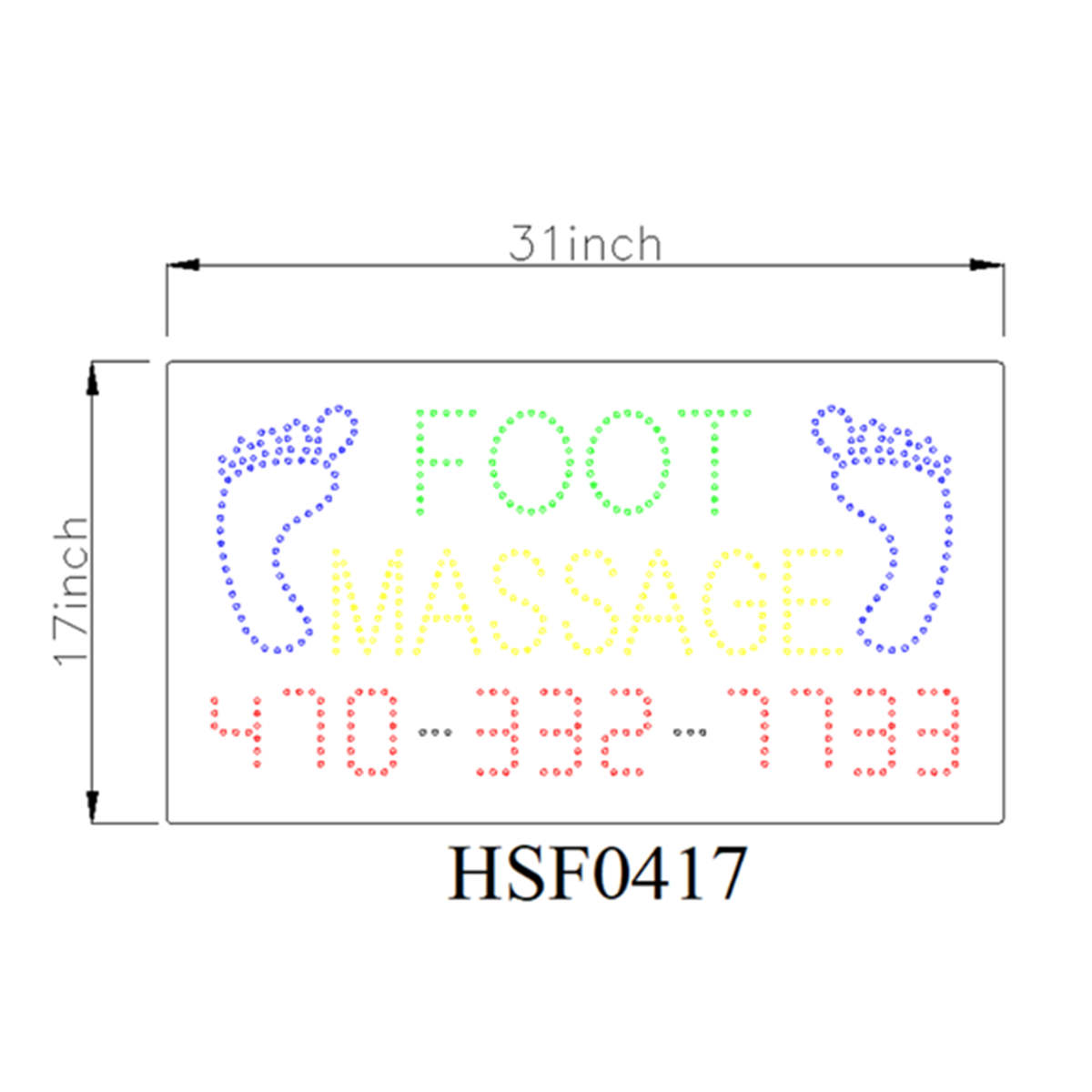 foot massage led sign