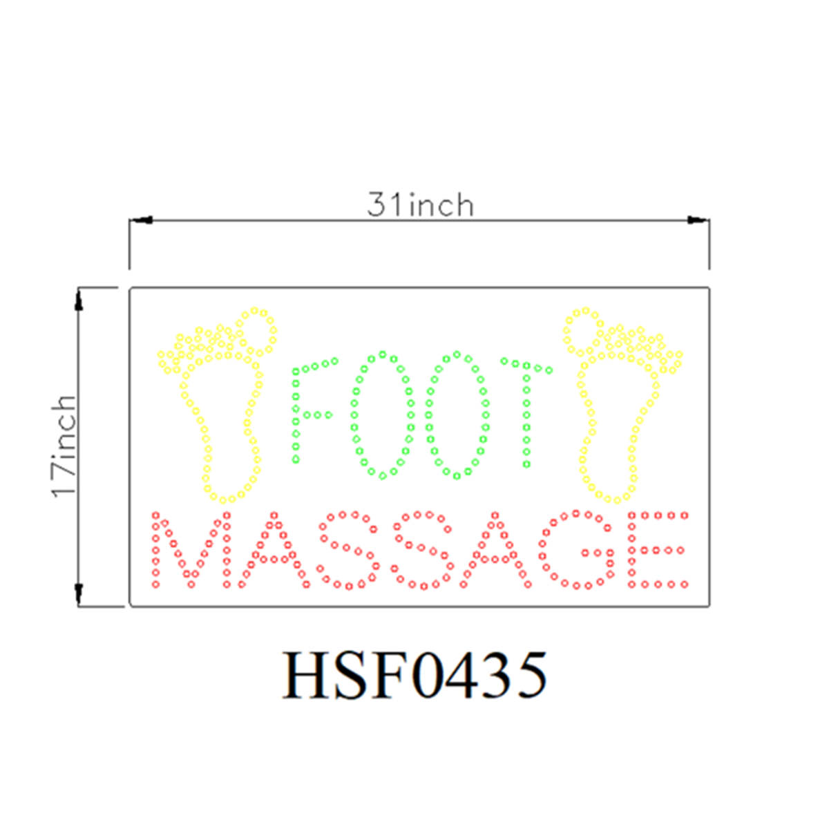 foot massage led sign