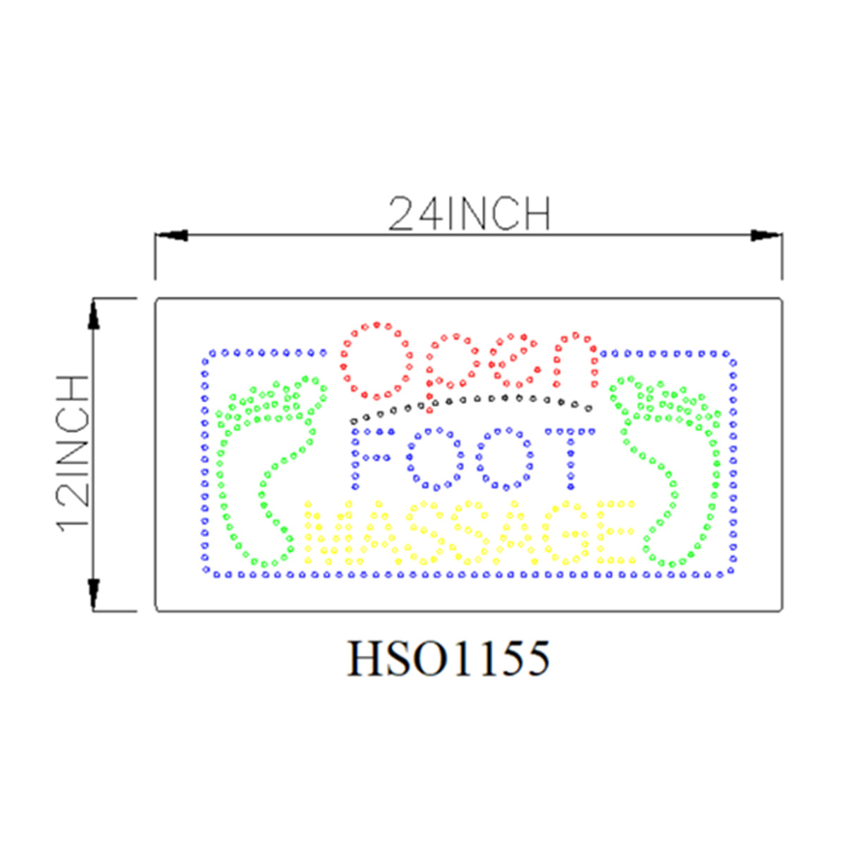 foot massage led sign