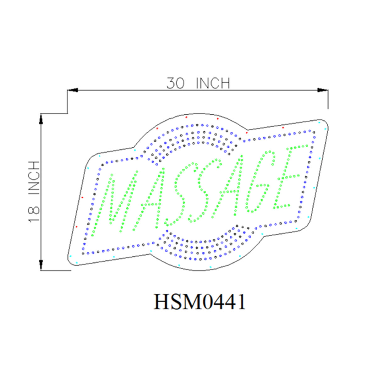 large massage led sign