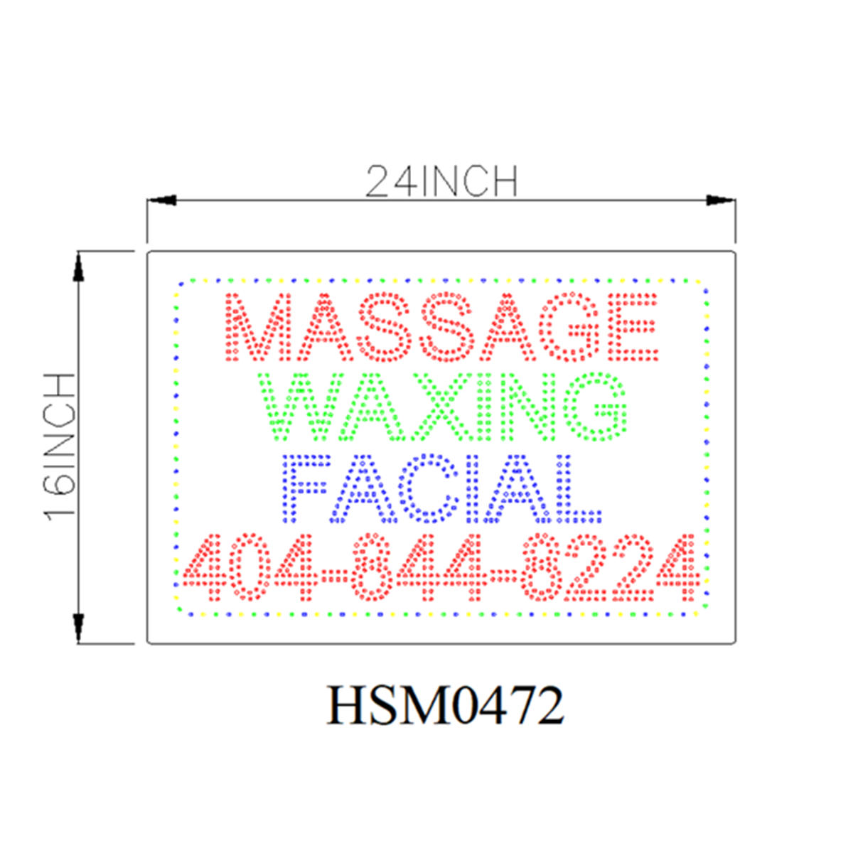 massage waxing led sign