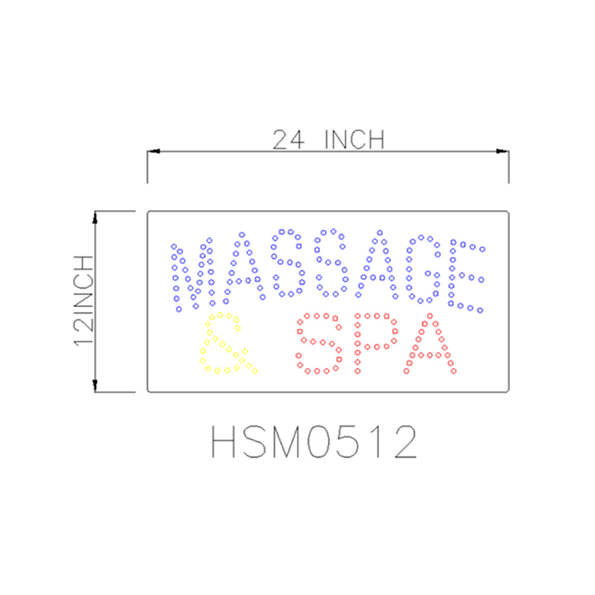 massage spa led sign