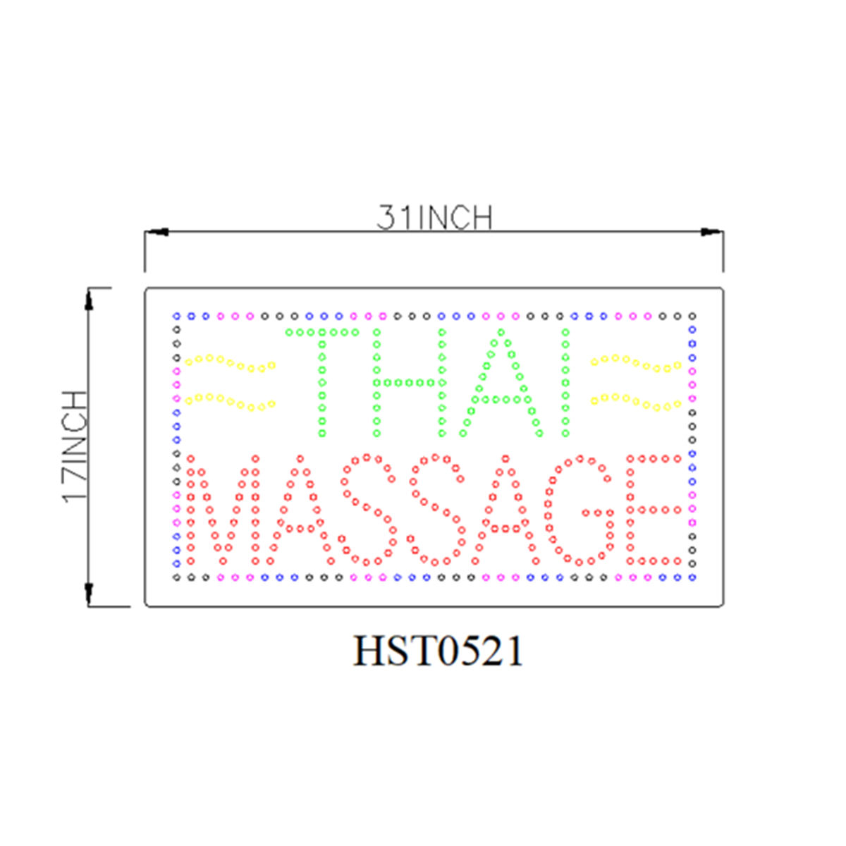 Thai massage led sign