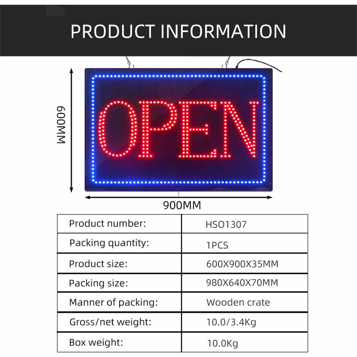 large open sign