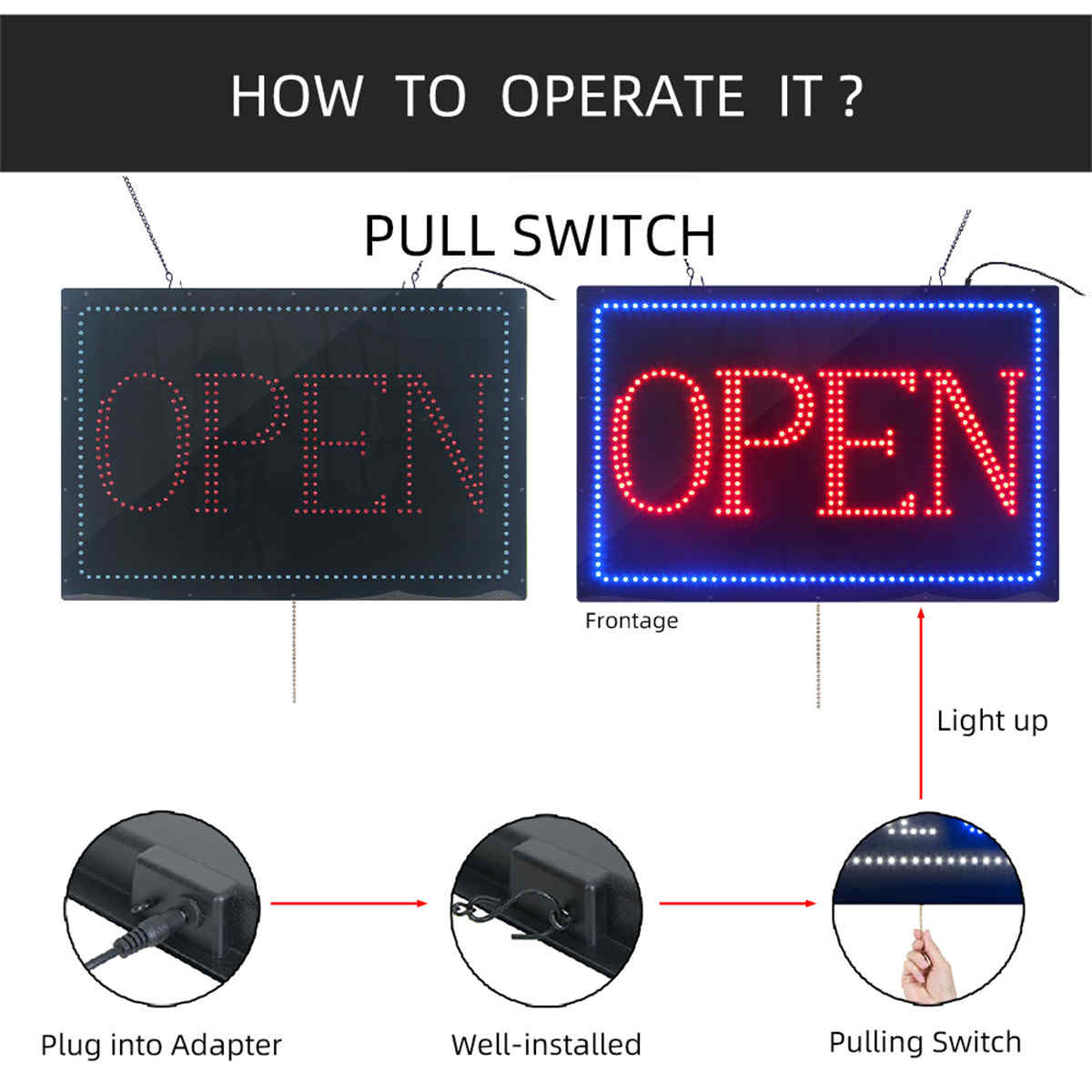 large open sign