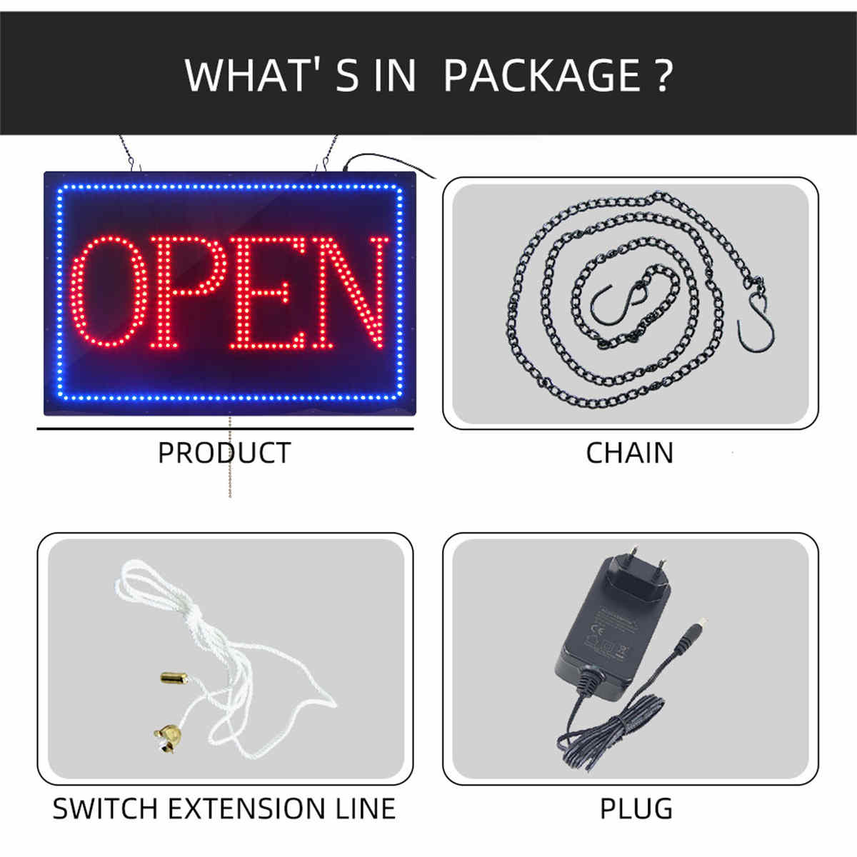 large open sign