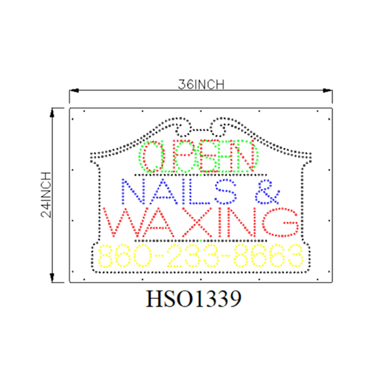 nails waxing open sign