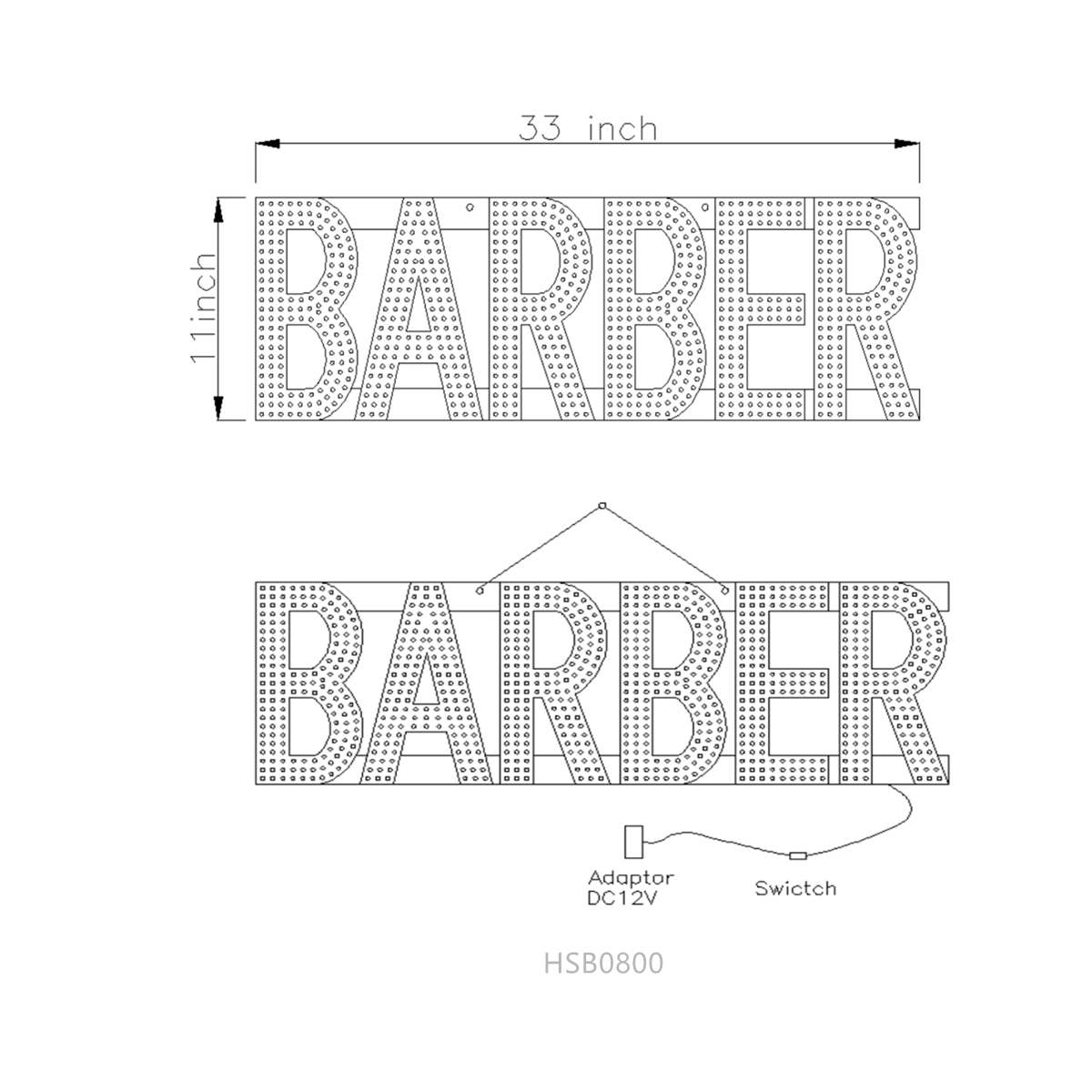 BARBER led sign