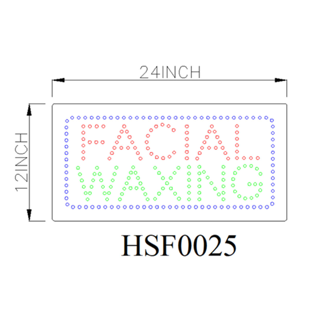 facial waxing led sign