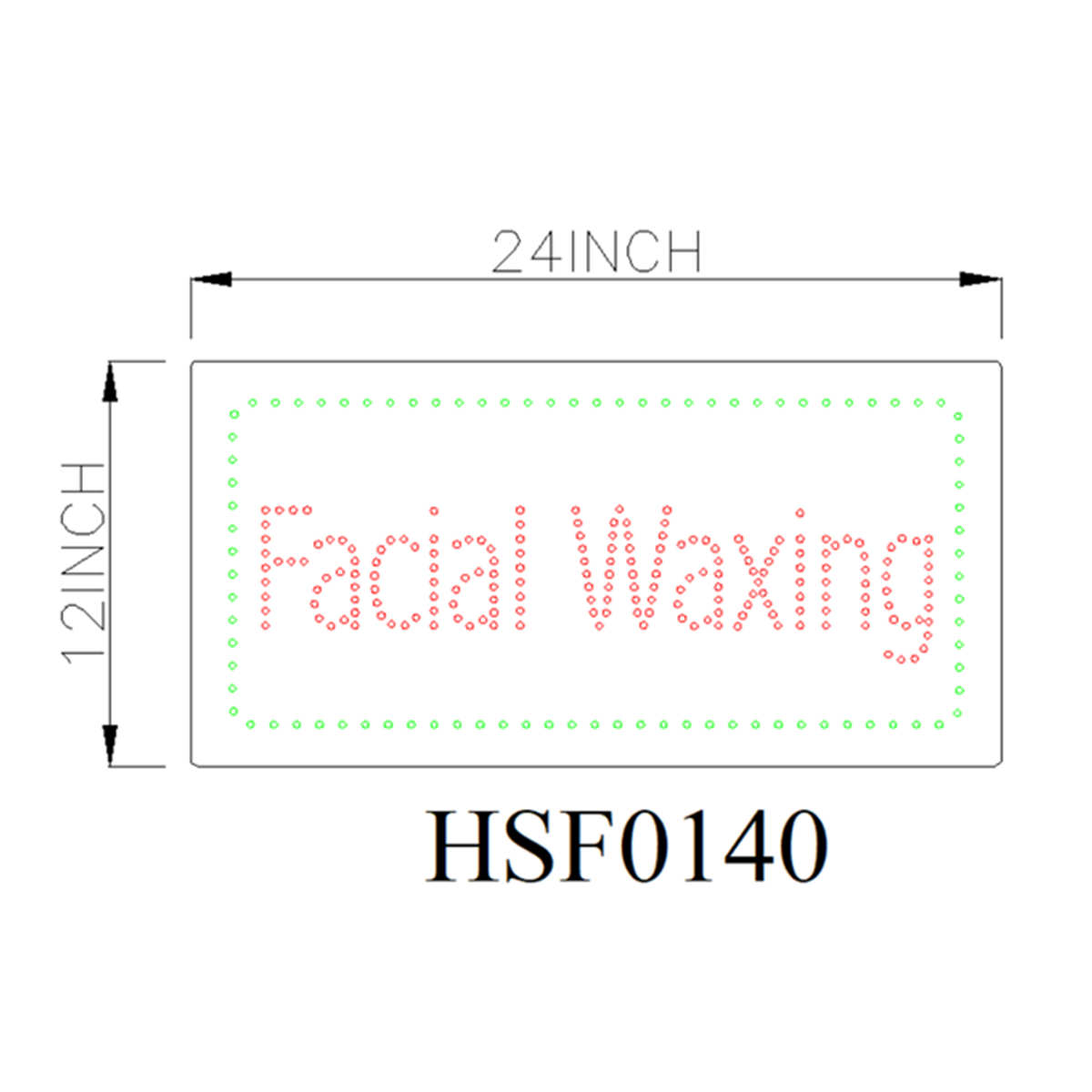 facial waxing led sign