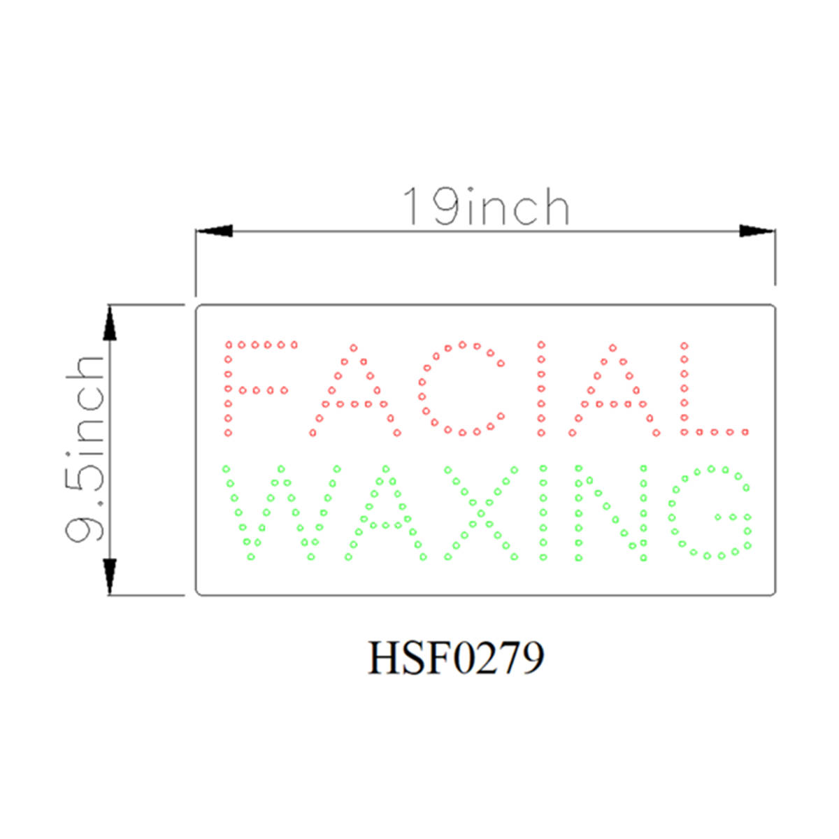 facial waxing led sign