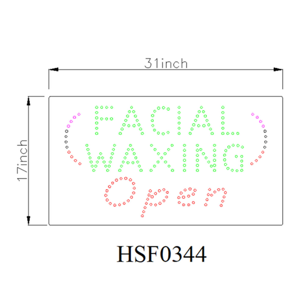 facial waxing led sign