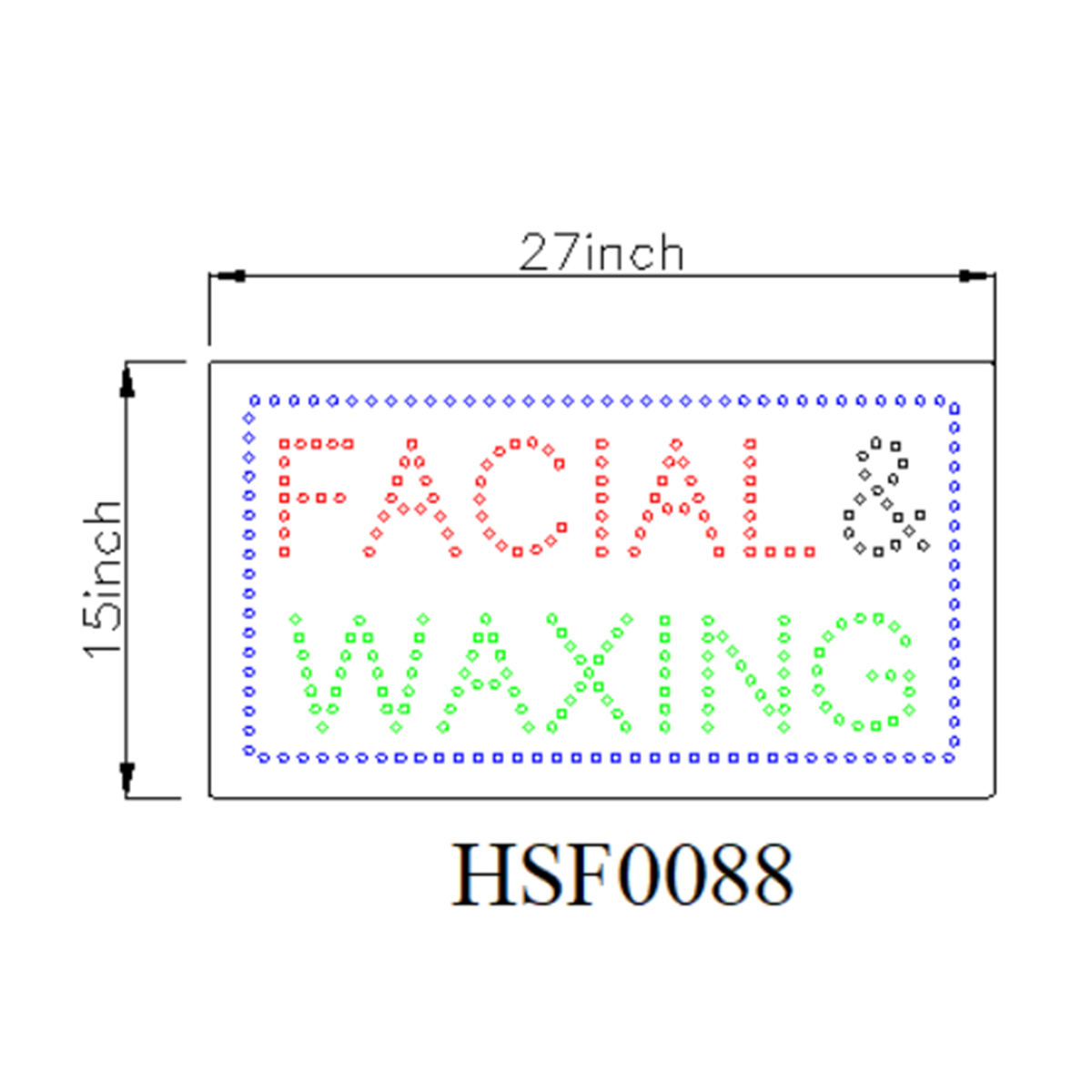 facial waxing led sign