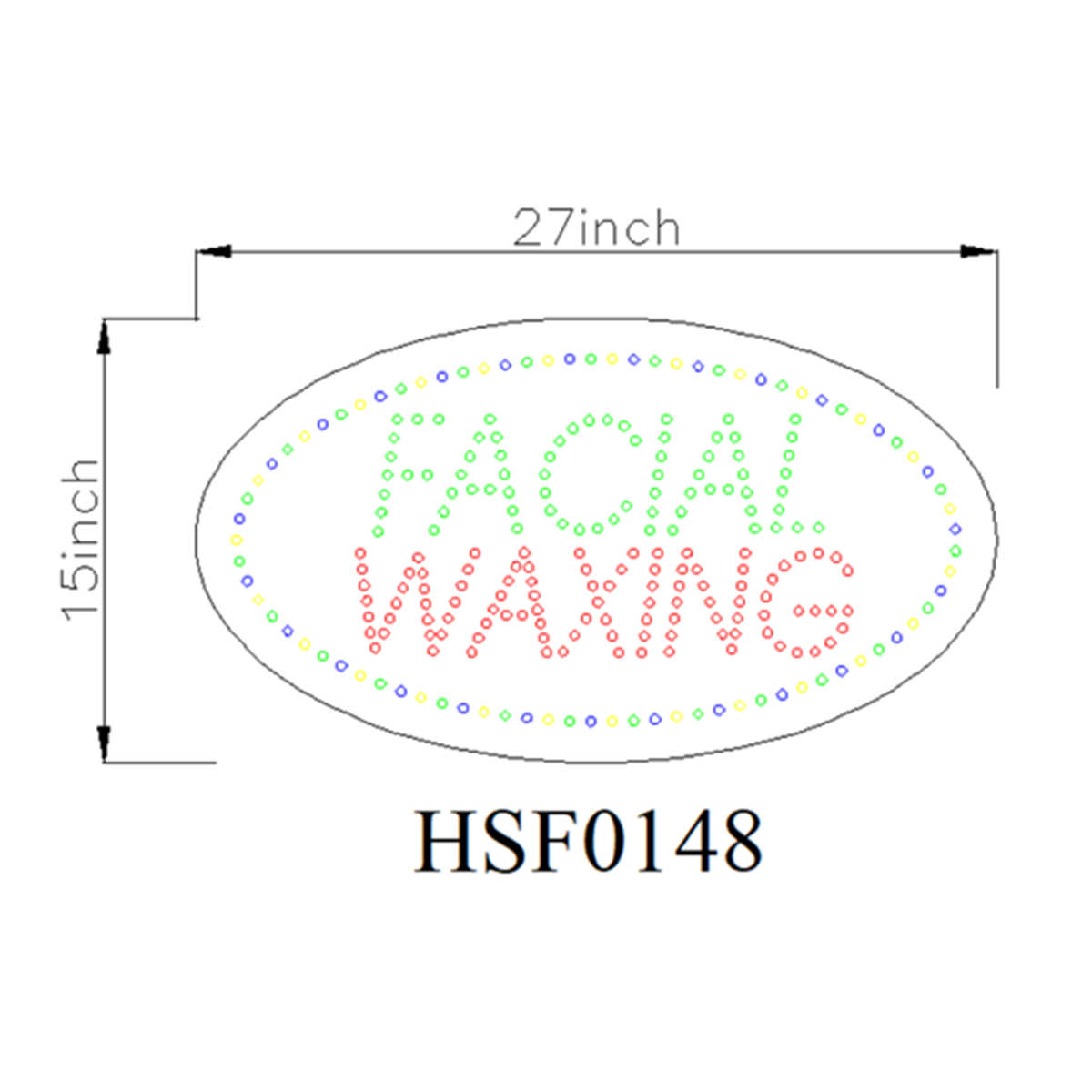 facial waxing led sign