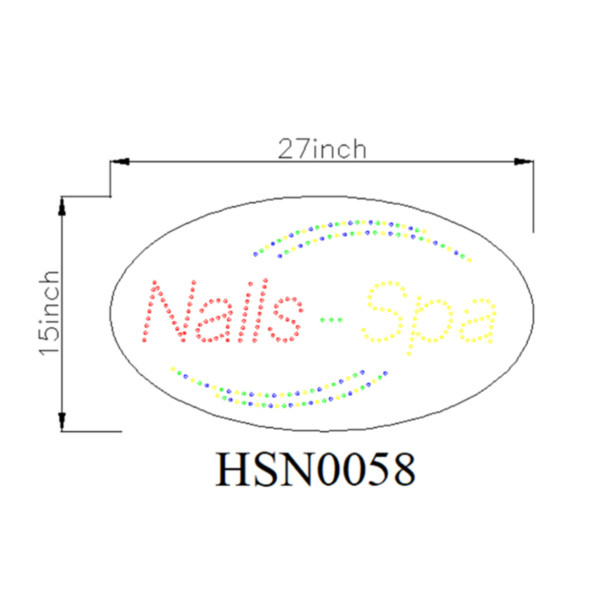 nails spa business led sign