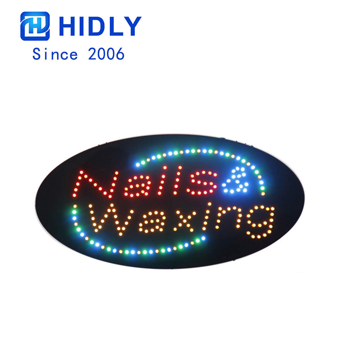 led nails waxing sign