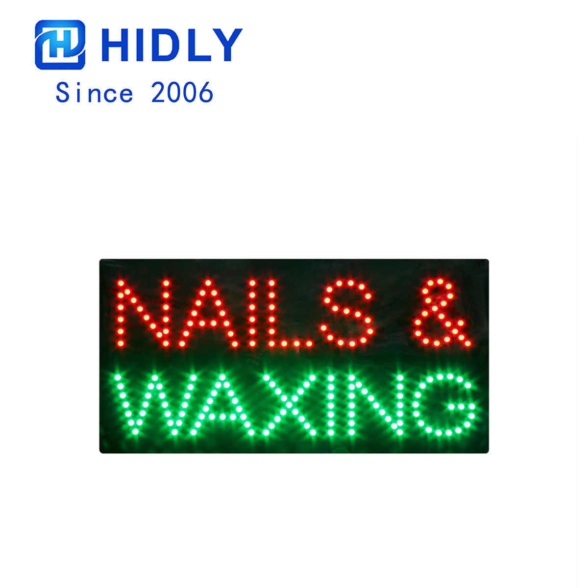 led nails waxing sign