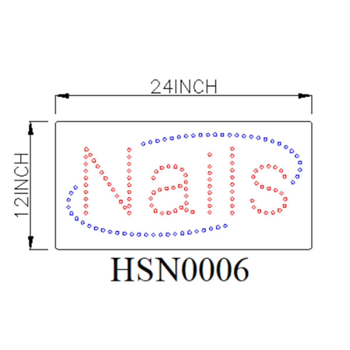 Nails window led sign