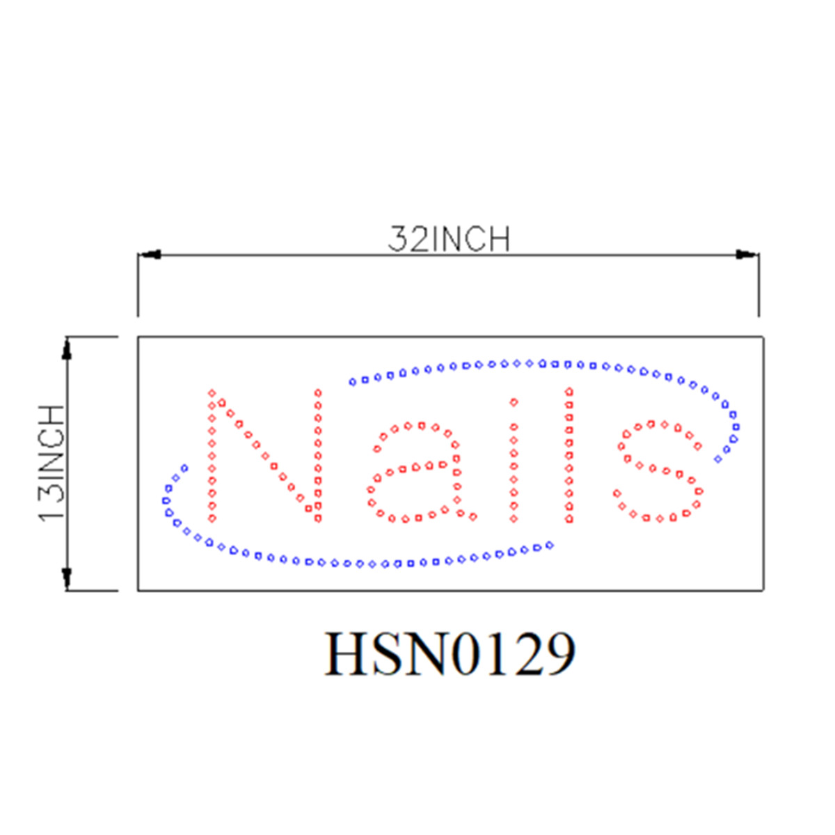 Nails window led sign
