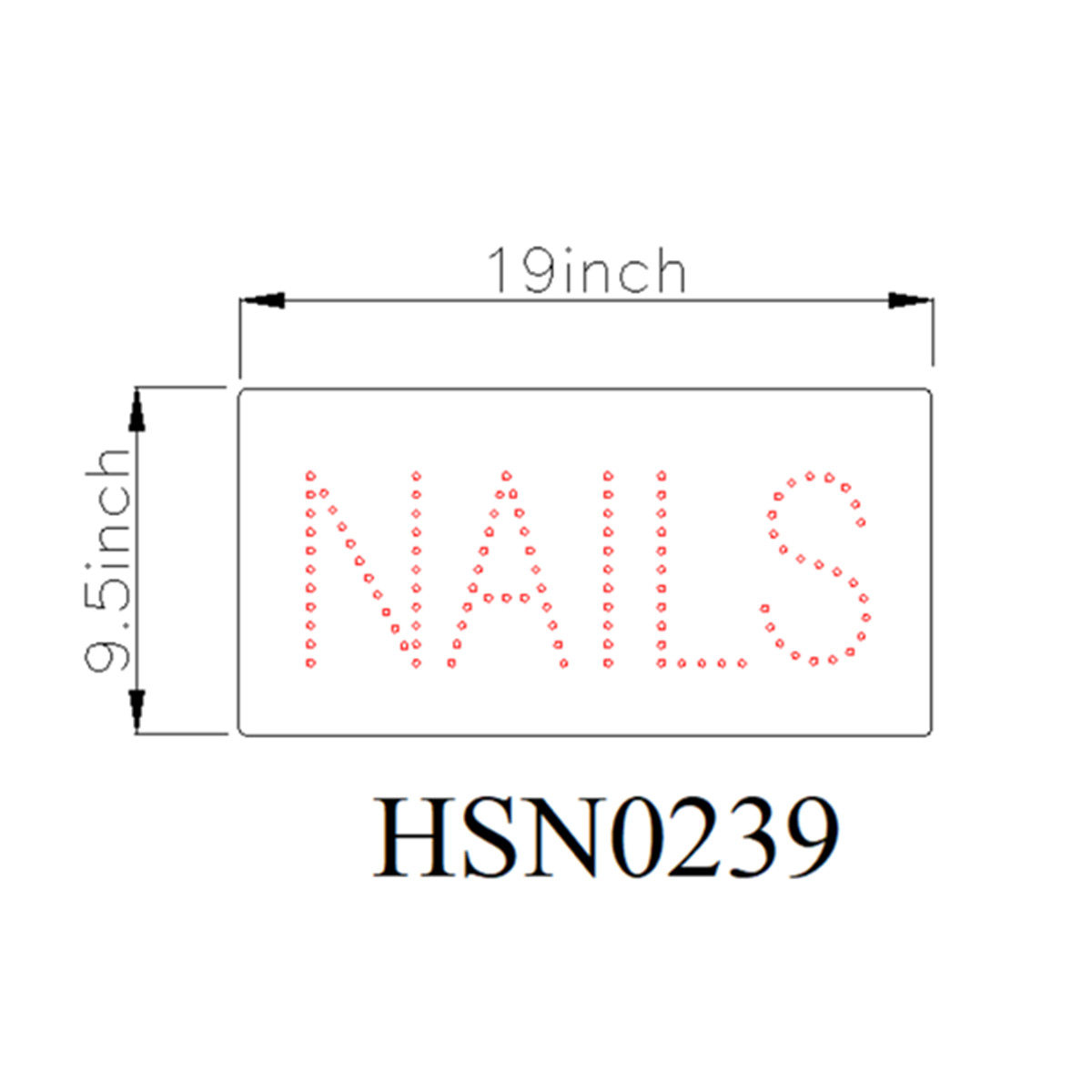 Nails window led sign