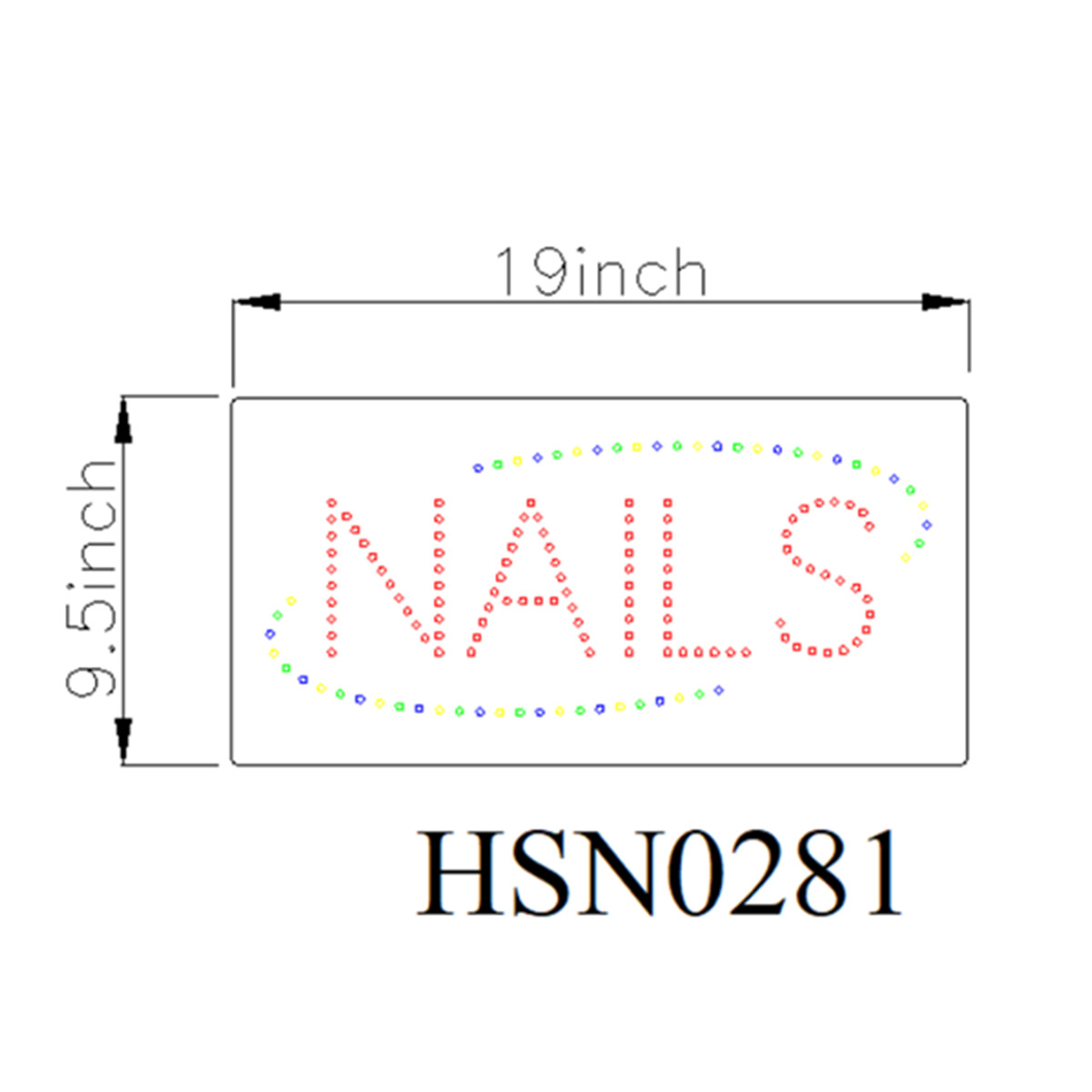 Nails animated led sign