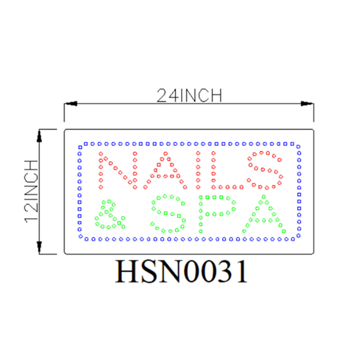 nails spa led sign
