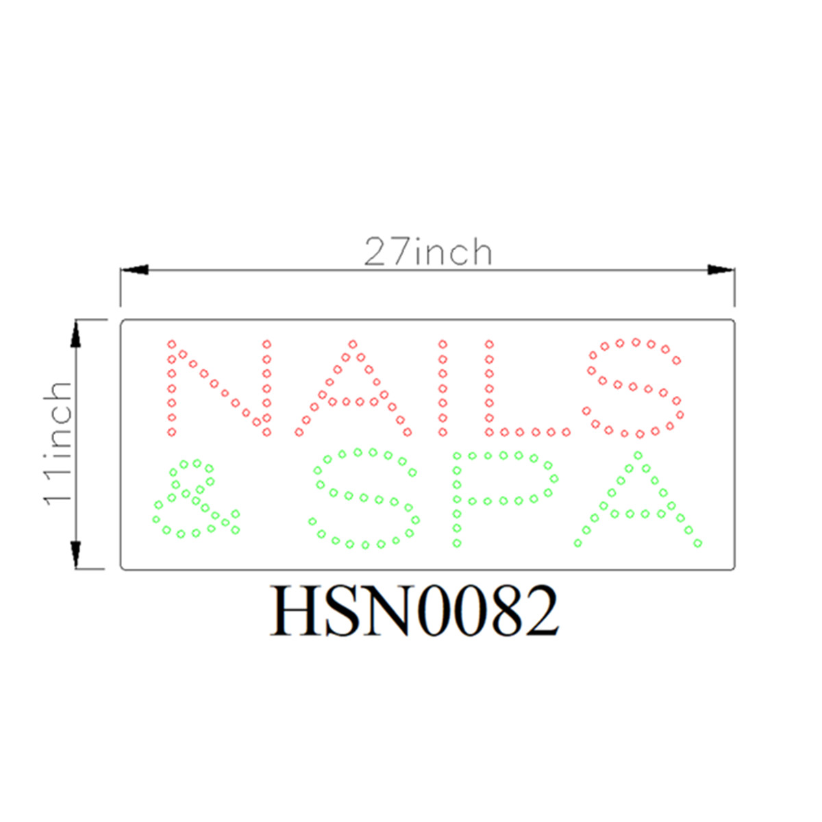 nails spa window led sign