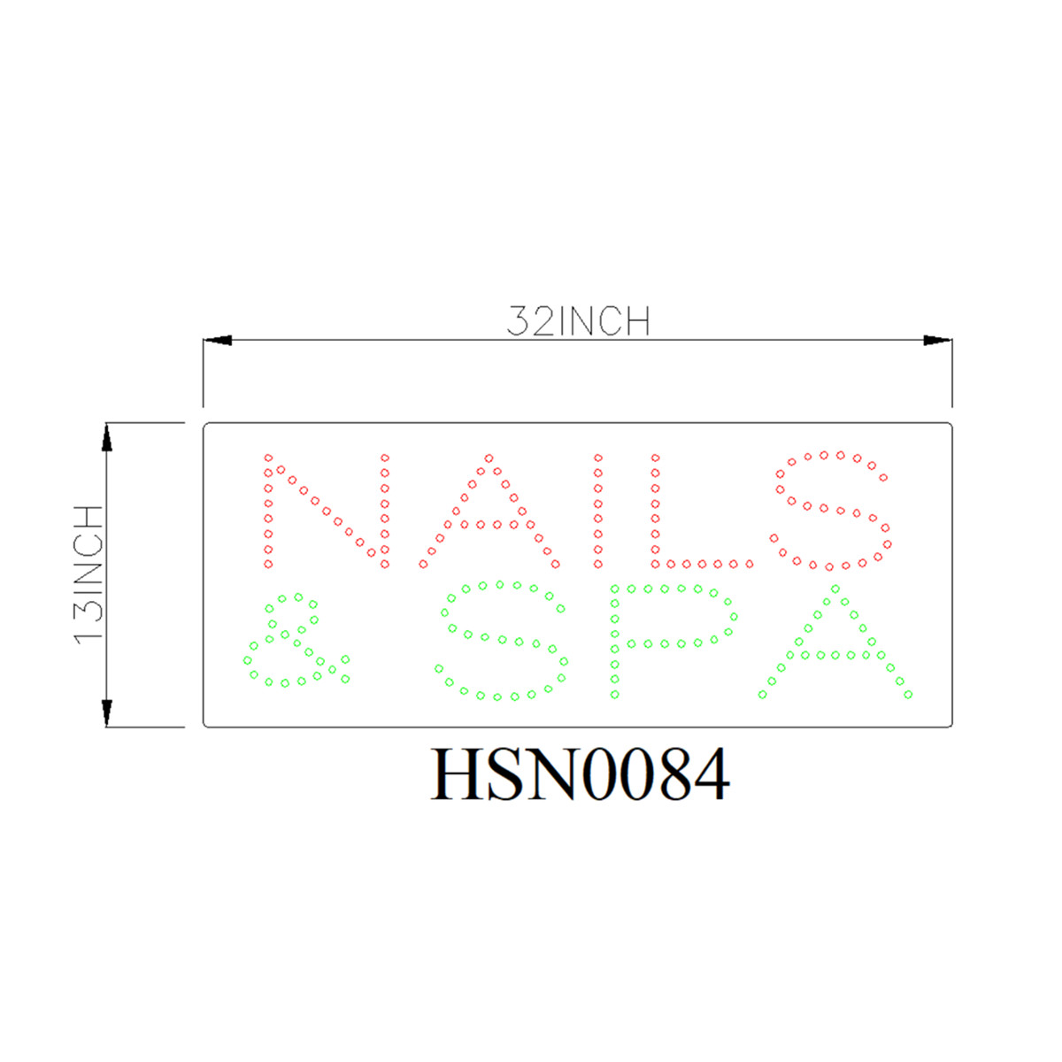 nails spa led sign