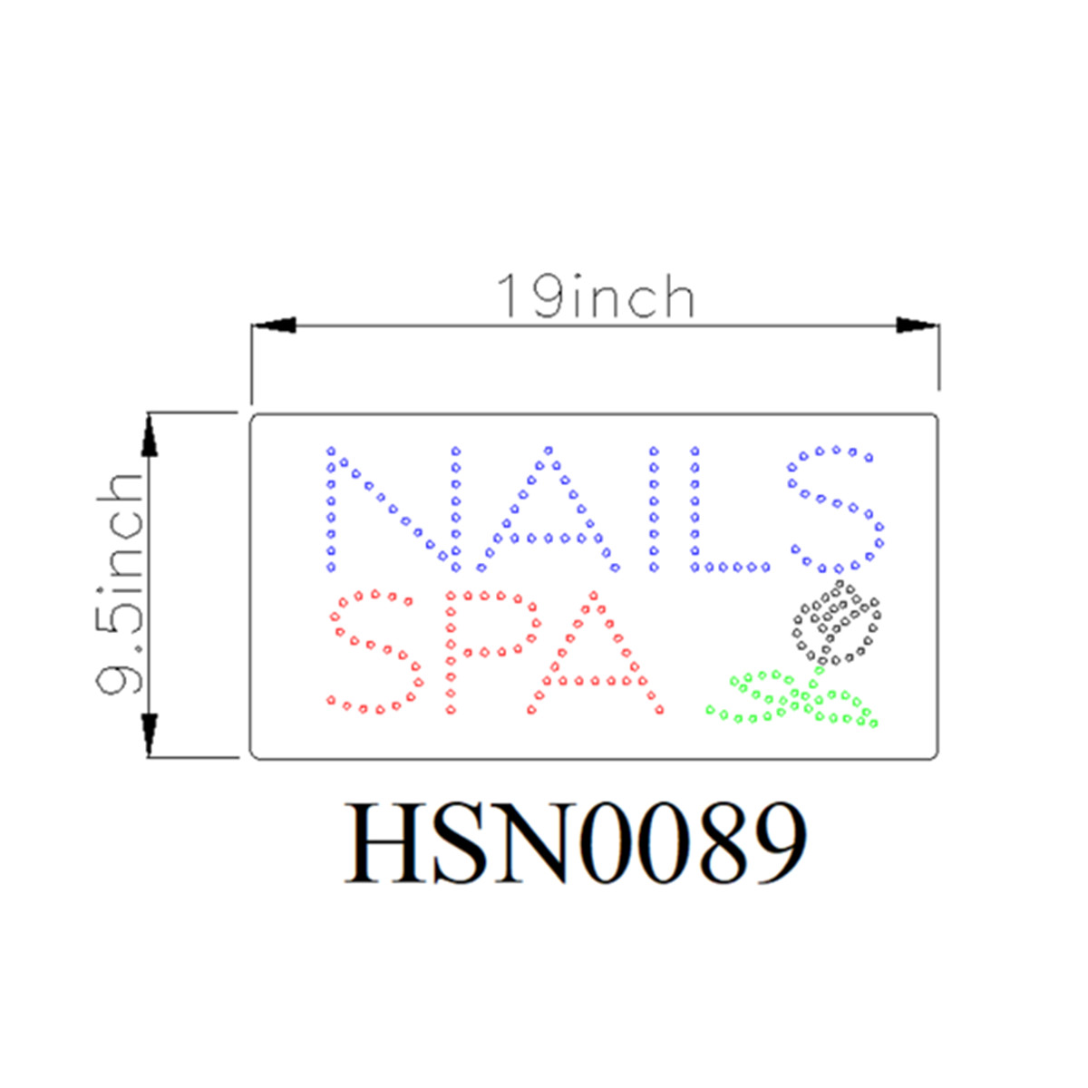 nails spa window led sign