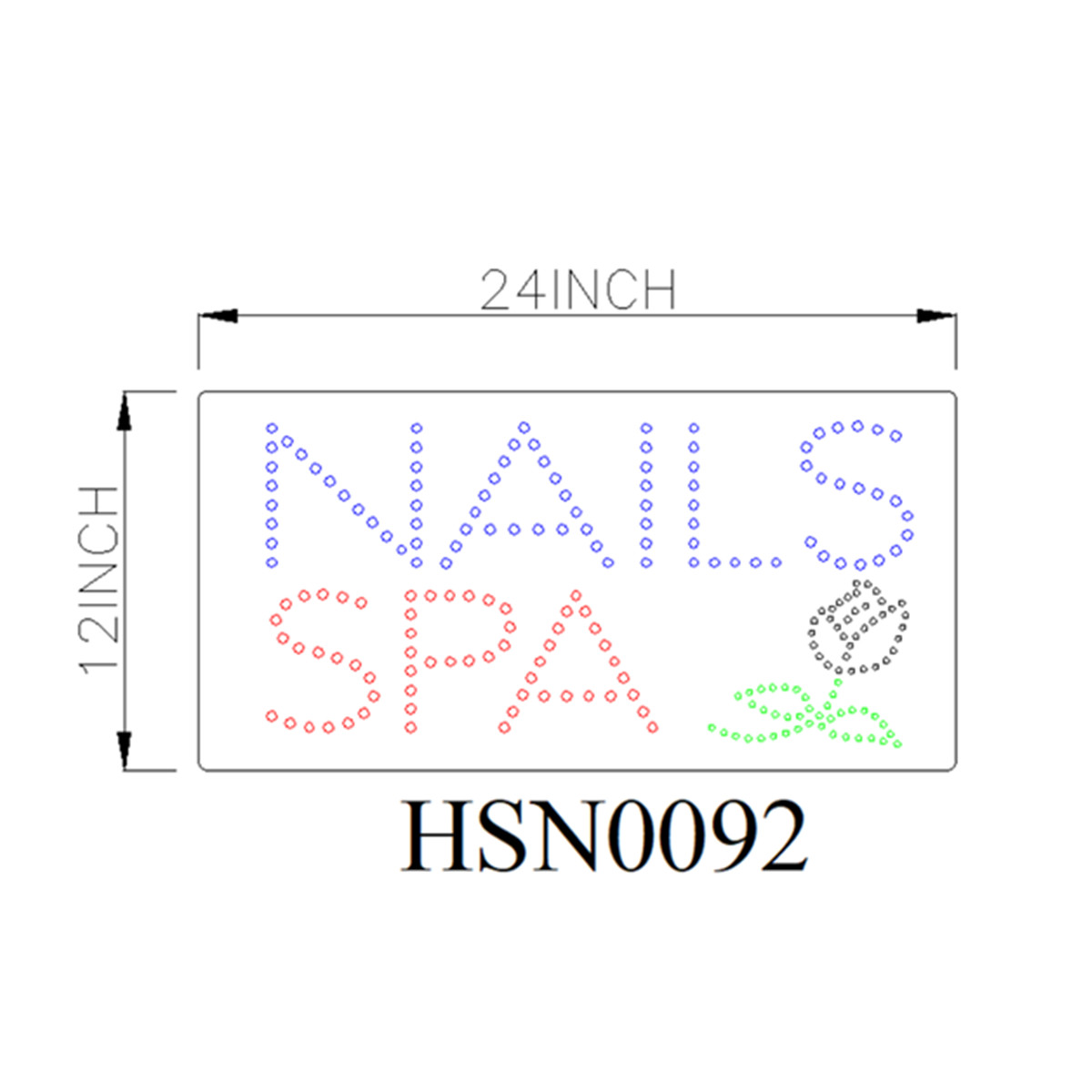 nails spa window led sign
