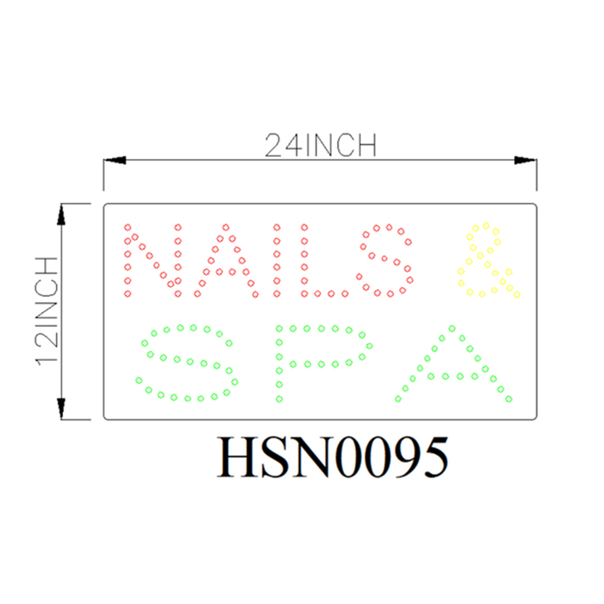 nails spa led sign