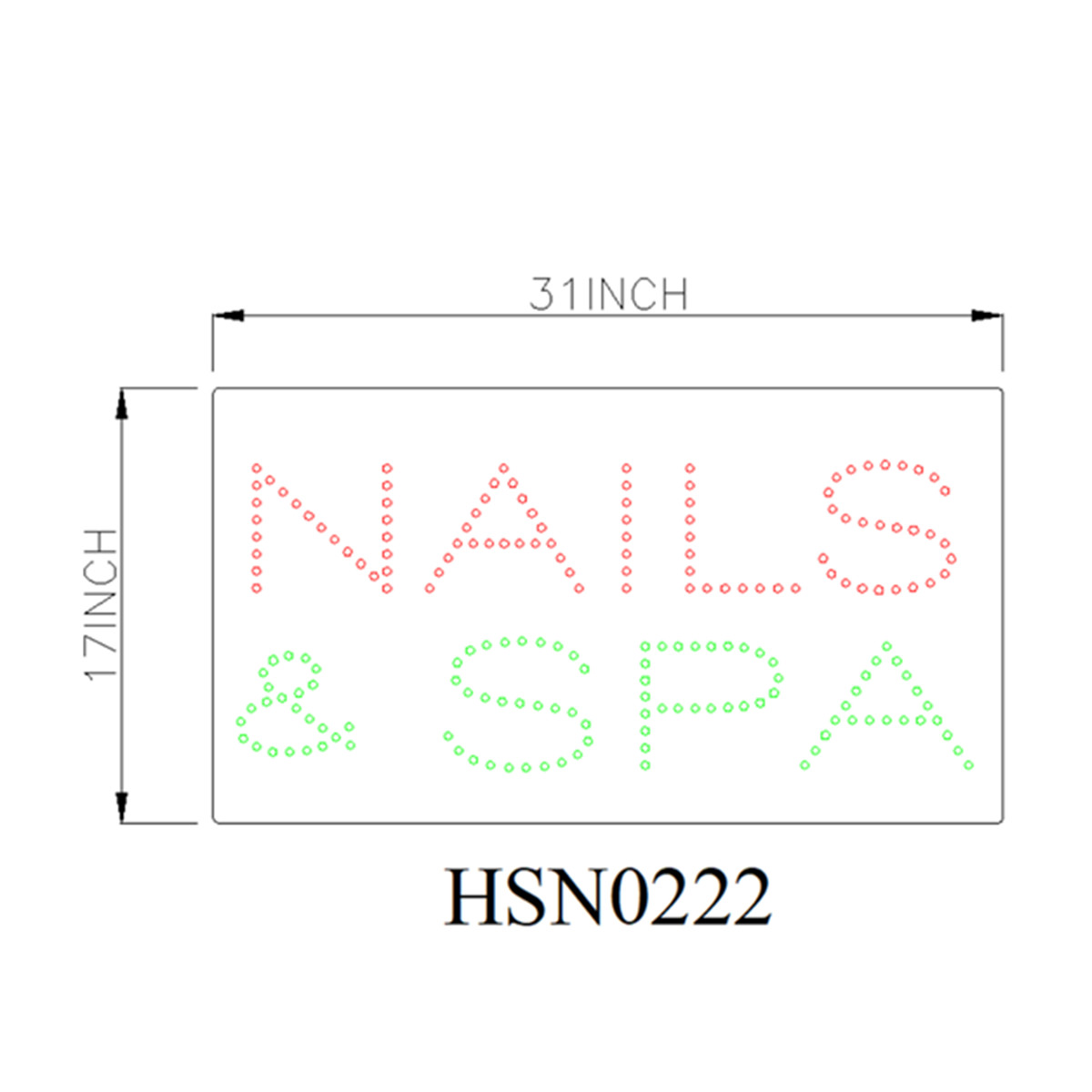 nails spa led sign