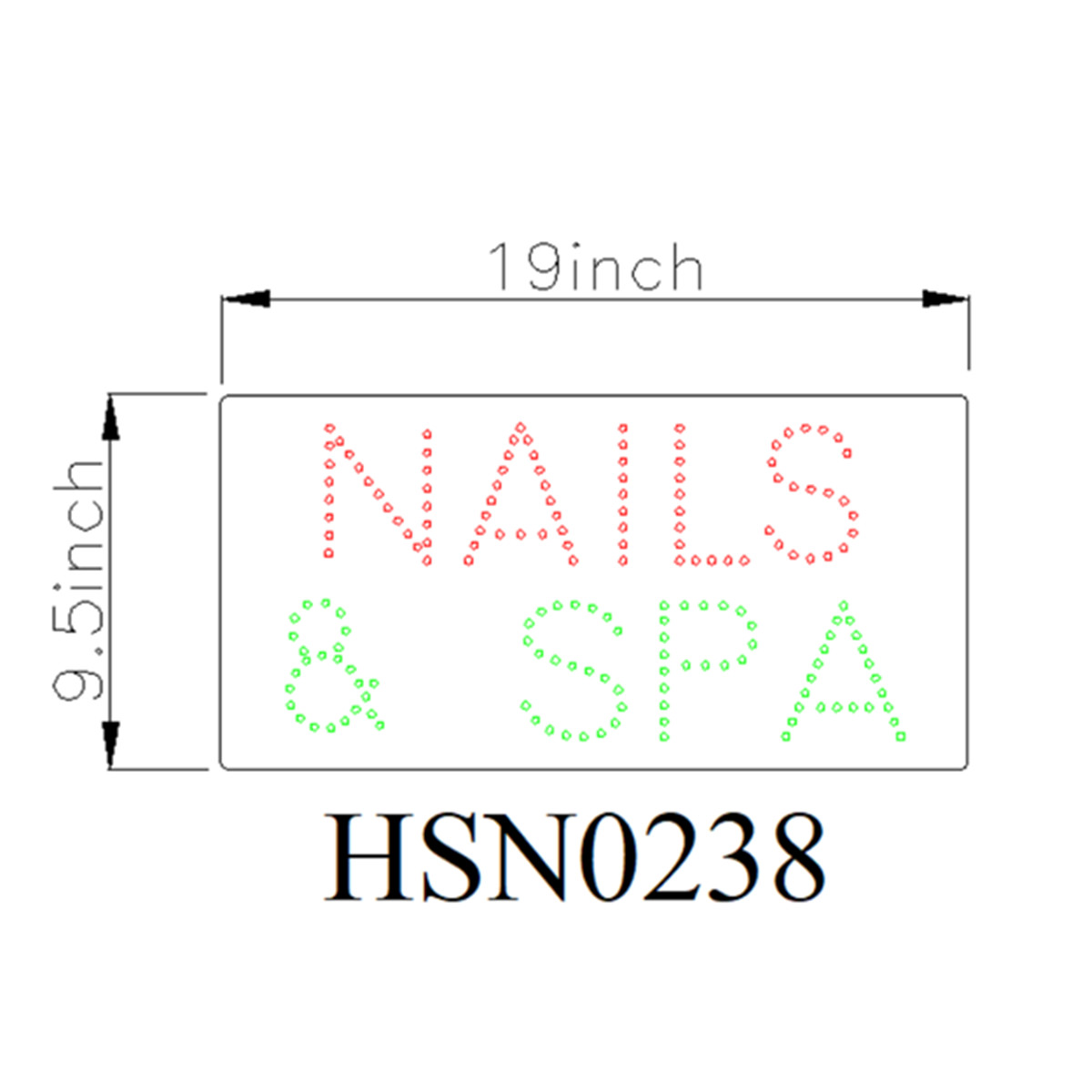 nails spa led sign