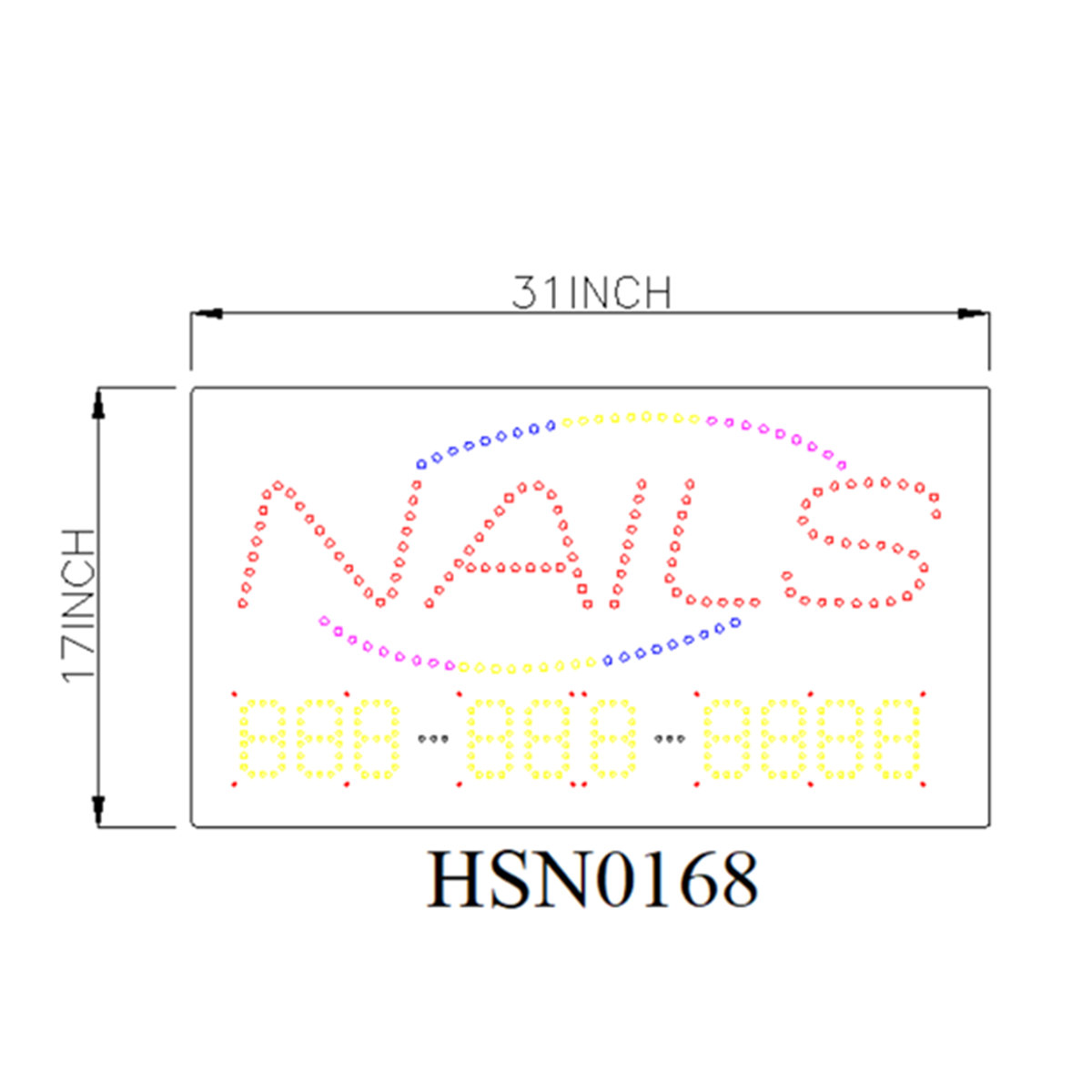 nail customized led sign