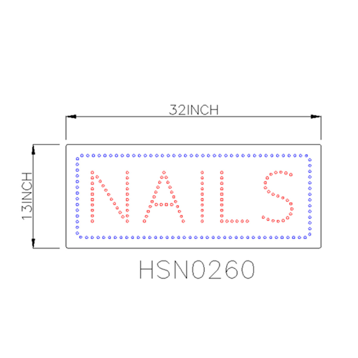 nails customized led sign