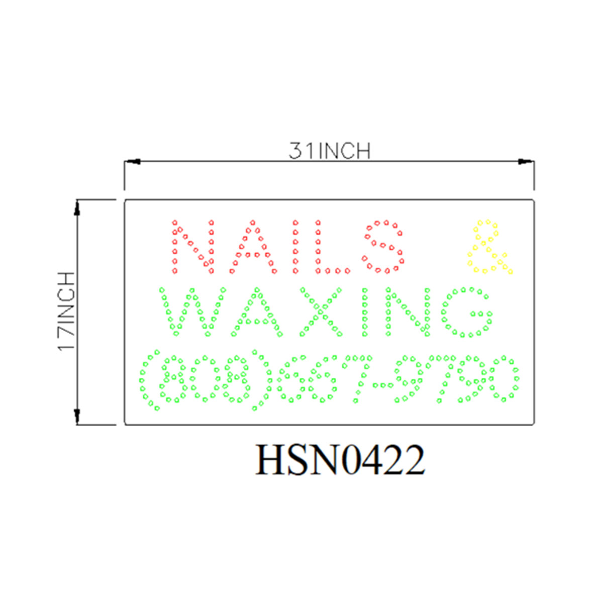 nails waxing large sign