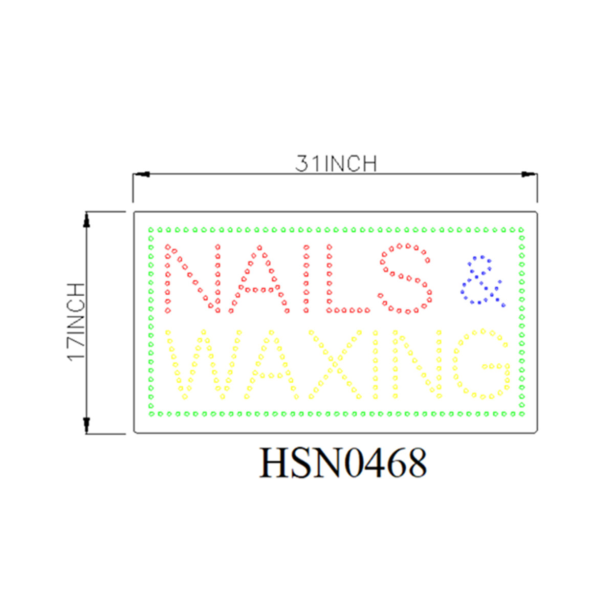 nails waxing large sign