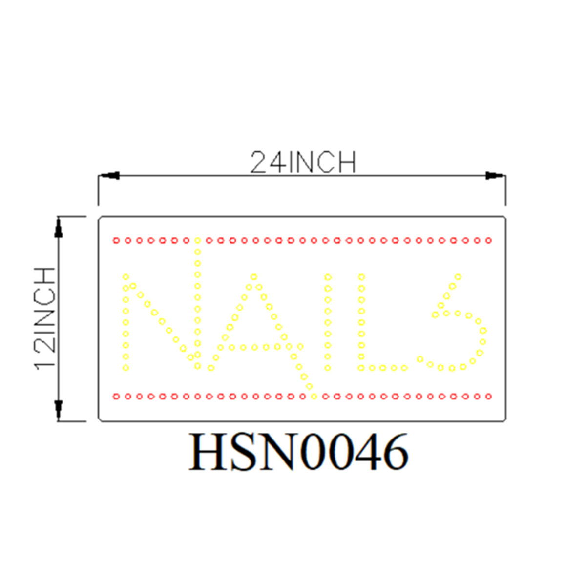 nails large led sign