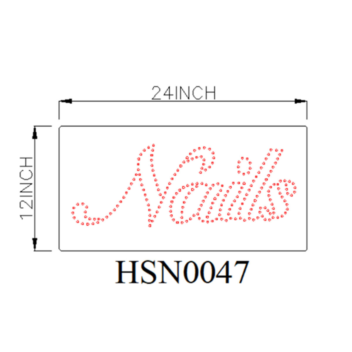 nails large led sign